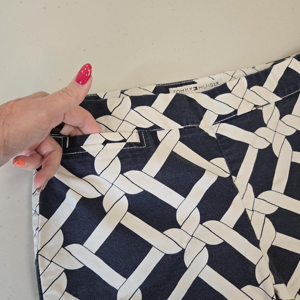 Tommy Hilfiger Graphic Crop Pants Navy White 10P - Picture 5 of 10